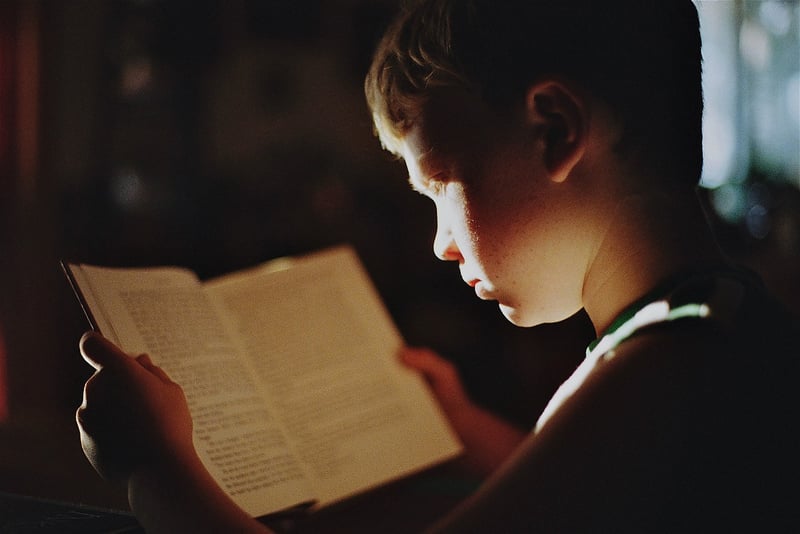 Student studying with books